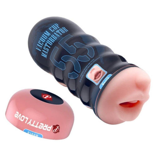 LyBaile Pretty Love Vacuum Cup Can Mouth Masturbator - Мастурбатор-ротик в тубе, 18х7 см (телесный) - sex-shop.ua